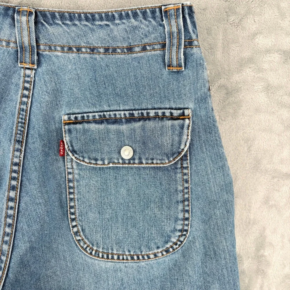 Vintage Y2K Levi's Utility High Waisted Jean Shorts‎ Womens 6x5 Blue Flap Pocket